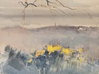WHIN BUSH IN A LANDSCAPE by Tom Carr HRHA HRUA at Ross's Online Art Auctions