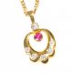 18CT GOLD DIAMOND AND RUBY PENDANT AND CHAIN at Ross's Online Art Auctions