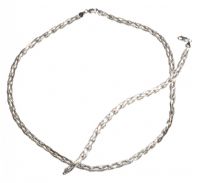 9CT WHITE GOLD WOVEN NECKLACE AND BRACELET SET at Ross's Online Art Auctions