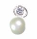 STERLING SILVER, CUBIC ZIRCONIA AND WHITE GLASS PEARL EARRINGS at Ross's Online Art Auctions