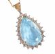 9CT GOLD AQUAMARINE AND DIAMOND PENDANT AND CHAIN at Ross's Online Art Auctions