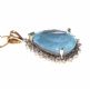 9CT GOLD AQUAMARINE AND DIAMOND PENDANT AND CHAIN at Ross's Online Art Auctions