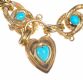 9CT GOLD TURQUOISE AND SEED PEARL BRACELET at Ross's Online Art Auctions