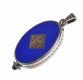 LADY'S STERLING SILVER, ENAMEL AND BLUE STONE FOB WATCH at Ross's Online Art Auctions