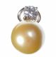 STERLING SILVER, CUBIC ZIRCONIA AND CHAMPAGNE GLASS PEARL EARRINGS at Ross's Online Art Auctions