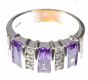 STERLING SILVER AMETHYST AND DIAMANT DRESS RING at Ross's Online Art Auctions