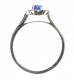 18CT WHITE GOLD SAPPHIRE AND DIAMOND RING WITH HALO SETTING at Ross's Online Art Auctions