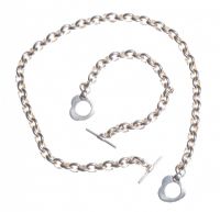 HEAVY SILVER NECKLACE AND MATCHING BRACELET at Ross's Online Art Auctions