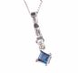9CT WHITE GOLD SAPPHIRE AND DIAMOND NECKLACE AND EARRING SET at Ross's Online Art Auctions
