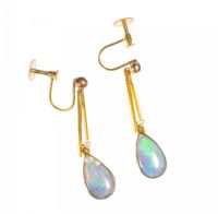 OPAL AND SEED PEARL EARRINGS at Ross's Online Art Auctions