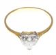 18CT GOLD AND HEART SHAPED DIAMOND SOLITAIRE RING at Ross's Online Art Auctions