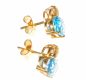 OVAL BLUE TOPAZ AND DIAMOND STUD EARRINGS at Ross's Online Art Auctions