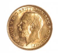 GOLD HALF SOVEREIGN GEORGE V at Ross's Online Art Auctions