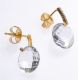 18CT GOLD WHITE TOPAZ AND DIAMOND EARRINGS at Ross's Online Art Auctions