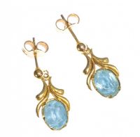 9CT GOLD AND BLUE TOPAZ EARRINGS at Ross's Online Art Auctions