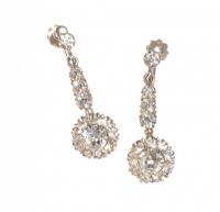 SILVER AND DIAMANT DRESS EARRINGS at Ross's Online Art Auctions