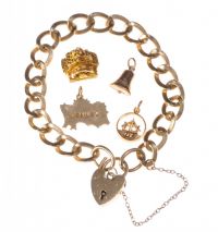 9CT GOLD CHARM BRACELET AND LOOSE CHARMS at Ross's Online Art Auctions