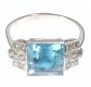 ART DECO 18CT WHITE GOLD AQUAMARINE AND DIAMOND RING at Ross's Online Art Auctions