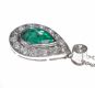18CT WHITE GOLD EMERALD AND DIAMOND PEAR SHAPE PENDANT AND CHAIN at Ross's Online Art Auctions