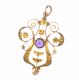 ROLLED GOLD AMETHYST AND SEED PEARL PENDANT at Ross's Online Art Auctions