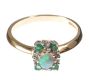 9CT GOLD OPAL, EMERALD AND DIAMOND CLUSTER RING at Ross's Online Art Auctions