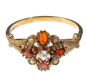 9CT GOLD GARNET AND SEED PEARL RING at Ross's Online Art Auctions