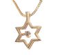 9CT GOLD AND DIAMOND STAR PENDANT AND CHAIN at Ross's Online Art Auctions