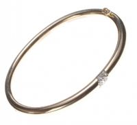 18CT GOLD AND DIAMOND BANGLE at Ross's Online Art Auctions