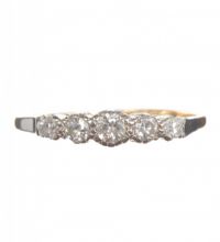 18CT GOLD AND PLATINUM FIVE STONE DIAMOND RING at Ross's Online Art Auctions