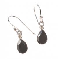 STERLING SILVER AND BLACK CRYSTAL DROP EARRINGS at Ross's Online Art Auctions