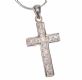 STERLING SILVER AND CRYSTAL CROSS AND CHAIN at Ross's Online Art Auctions