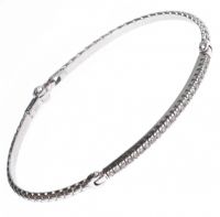 FOPE 18CT WHITE GOLD AND DIAMOND BANGLE at Ross's Online Art Auctions