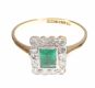 18CT GOLD AND PLATINUM EMERALD AND DIAMOND CLUSTER RING at Ross's Online Art Auctions