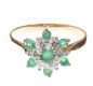 9CT GOLD EMERALD AND CUBIC ZIRCONIA CLUSTER RING at Ross's Online Art Auctions