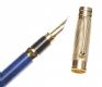 GOLD PLATED AND BLUE MARBLED FOUNTAIN PEN at Ross's Online Art Auctions