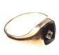 9CT GOLD ONYX AND GARNET SIGNET RING at Ross's Online Art Auctions