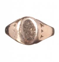 9CT ROSE GOLD SIGNET RING at Ross's Online Art Auctions