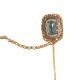 GOLD PLATED GREEN GEMSTONE STICK PIN at Ross's Online Art Auctions