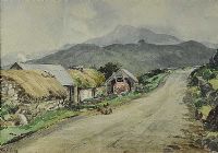 COTTAGE & CHICKENS BY THE ROADSIDE by Theo J. Gracey RUA at Ross's Online Art Auctions