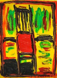 CHAIR WITH THE RED SEAT by Neil Shawcross RHA RUA at Ross's Online Art Auctions