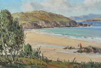 ON THE BEACH, DONEGAL by Rowland Hill RUA at Ross's Online Art Auctions