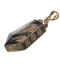 9CT GOLD AND COLOURED STONE FOB PENDANT at Ross's Online Art Auctions