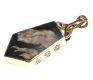 9CT GOLD AND COLOURED STONE FOB PENDANT at Ross's Online Art Auctions