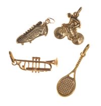 9CT GOLD CHARMS (FOUR IN NUMBER) at Ross's Online Art Auctions