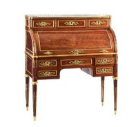 LATE 19TH CENTURY CYLINDER TOP BUREAU at Ross's Online Art Auctions