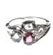 STERLING SILVER AND CRYSTAL RING at Ross's Online Art Auctions