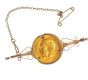 9CT GOLD AND HALF SOVEREIGN BAR BROOCH at Ross's Online Art Auctions