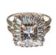 SILVER AND CUBIC ZIRCONIA CLUSTER RING at Ross's Online Art Auctions