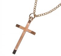 9CT ROSE GOLD CROSS AND CHAIN at Ross's Online Art Auctions