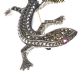 SILVER MARCASITE AND CRYSTAL LIZARD BROOCH at Ross's Online Art Auctions